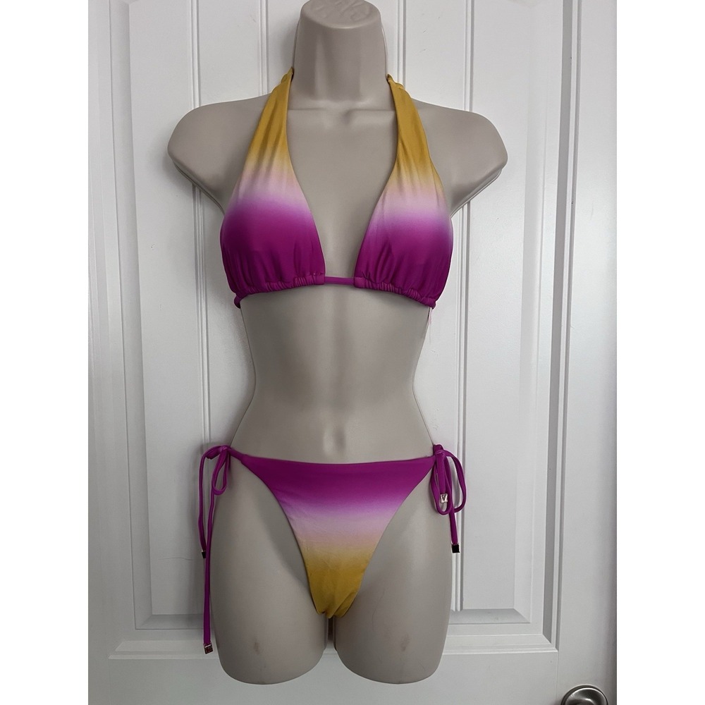 New! VICTORIA'S SECRET Women's SWIMSUIT STRING BIKINI XS Sunset Triangle 573